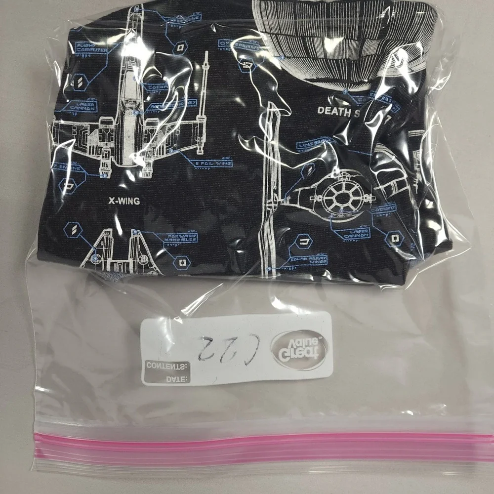 Disney Parks Star Wars Blueprint Ringer T-Shirt Kids XL Charcoal Gray Heather